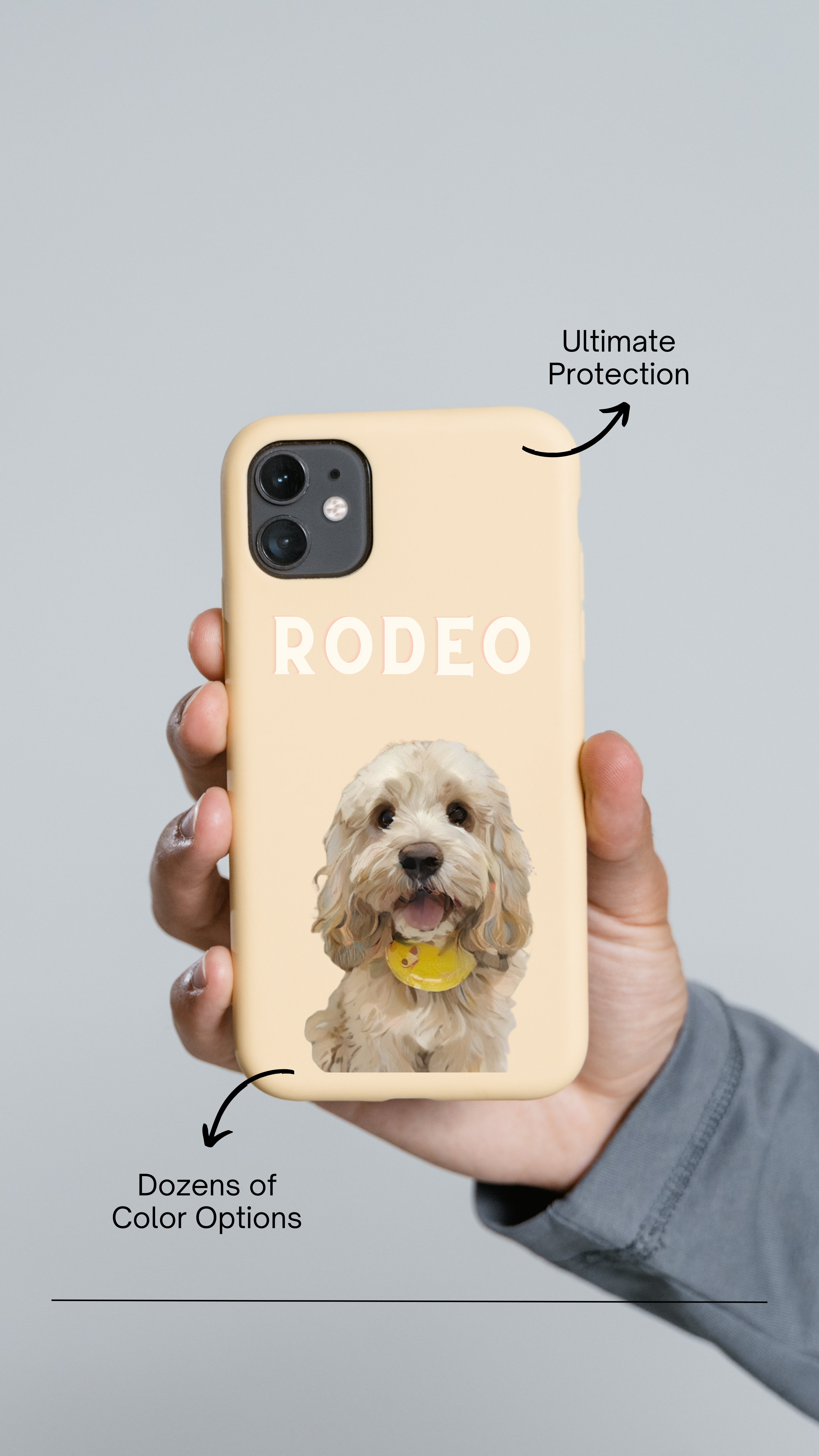 Personalisierte Haustierfoto iPhone Hülle mit Namen