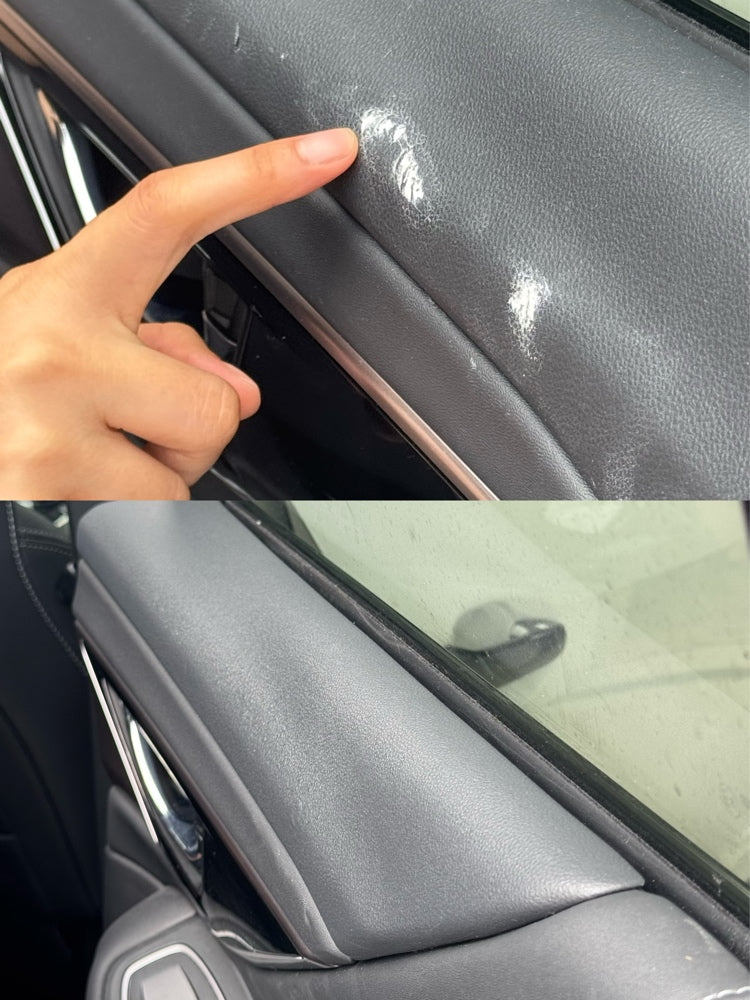 Before and after car door panel scratch repair in Sydney