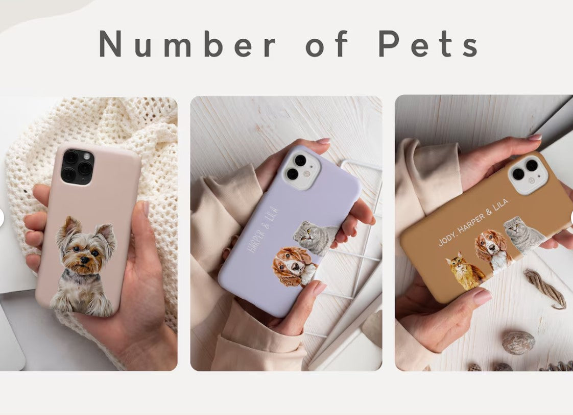 Personalisierte Haustierfoto iPhone Hülle mit Namen